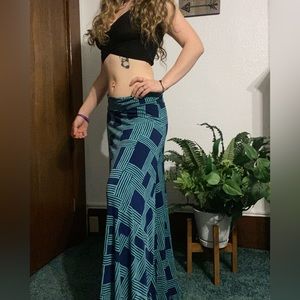 LulaRoe blue long skirt